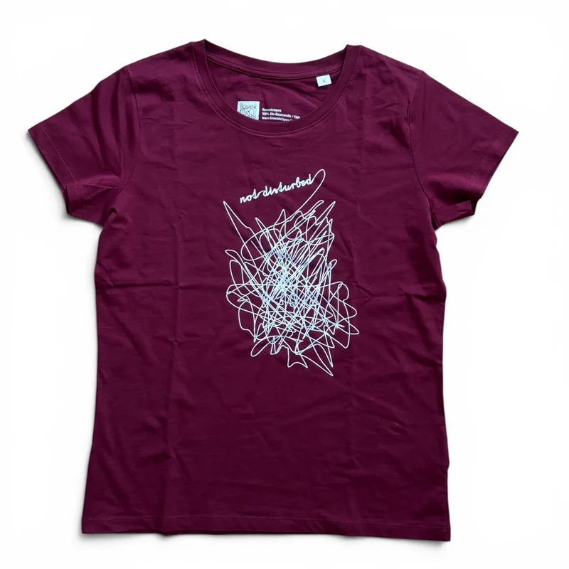 not disturbed Essential Damen T-Shirt – Burgundy