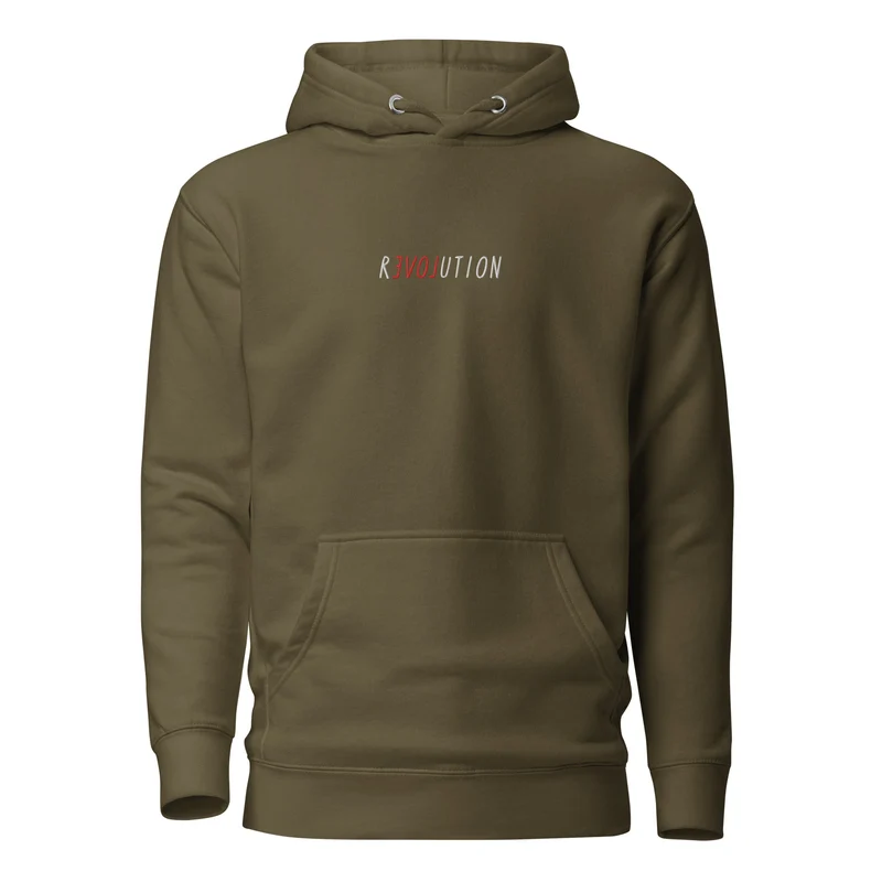There is Love in Revolution - Embroidered - Premium Hoodie