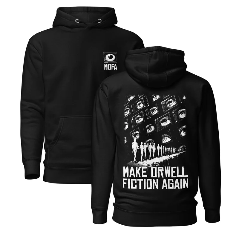 Make Orwell Fiction Again - Front and Back Print - Premium Hoodie