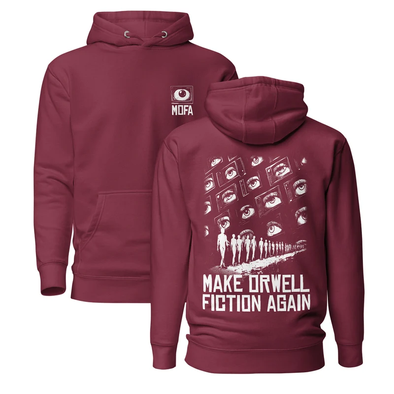 Make Orwell Fiction Again - Front and Back Print - Premium Hoodie