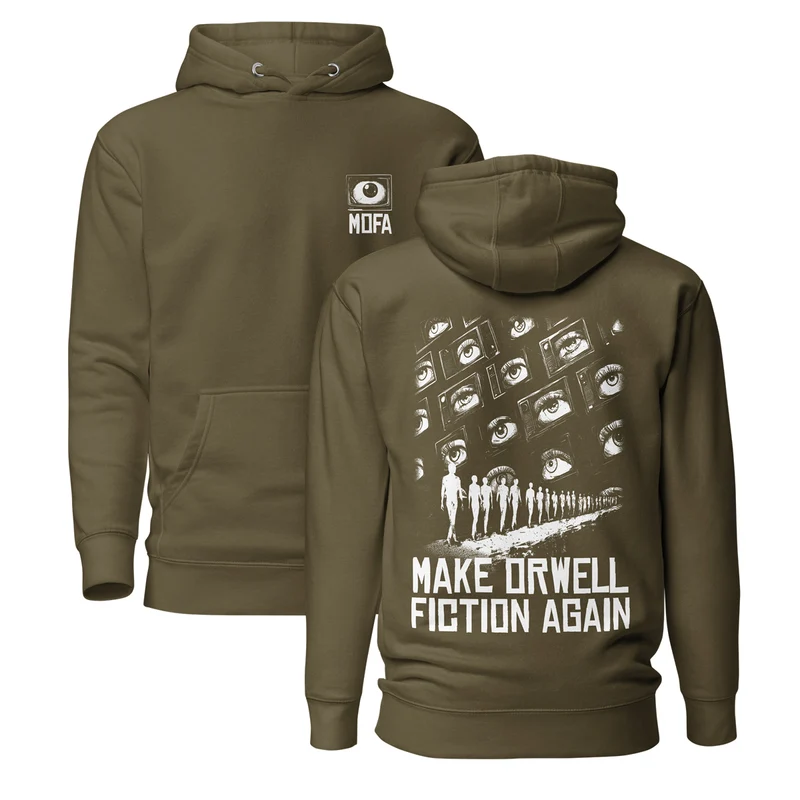 Make Orwell Fiction Again - Front and Back Print - Premium Hoodie