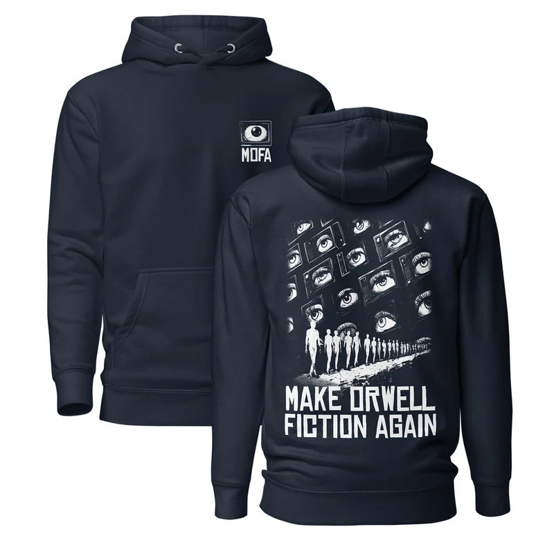 Make Orwell Fiction Again - Front and Back Print - Premium Hoodie