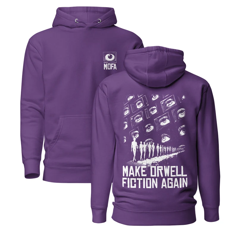 Make Orwell Fiction Again - Front and Back Print - Premium Hoodie