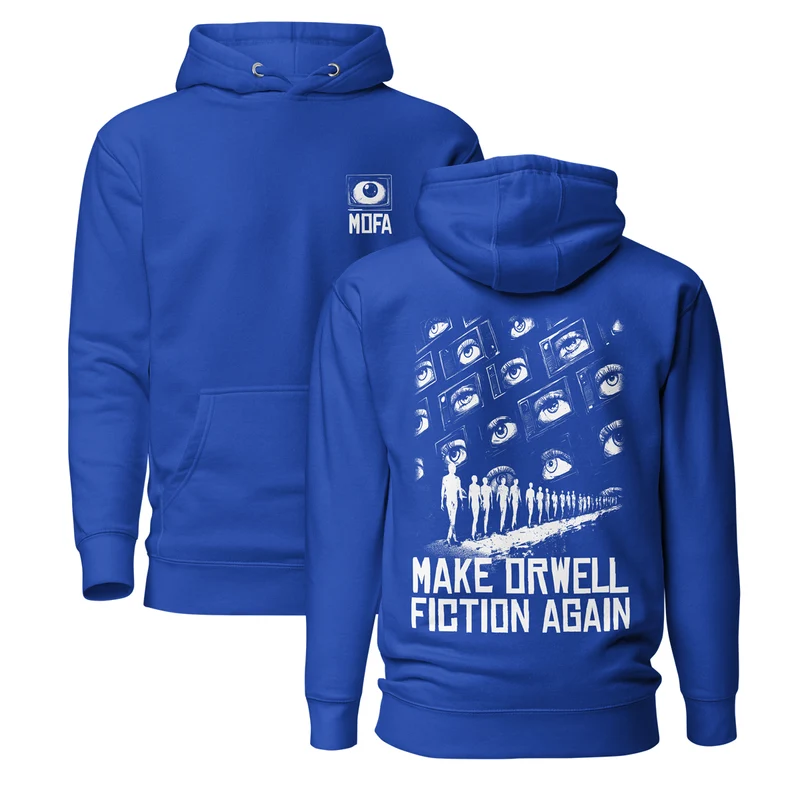 Make Orwell Fiction Again - Front and Back Print - Premium Hoodie