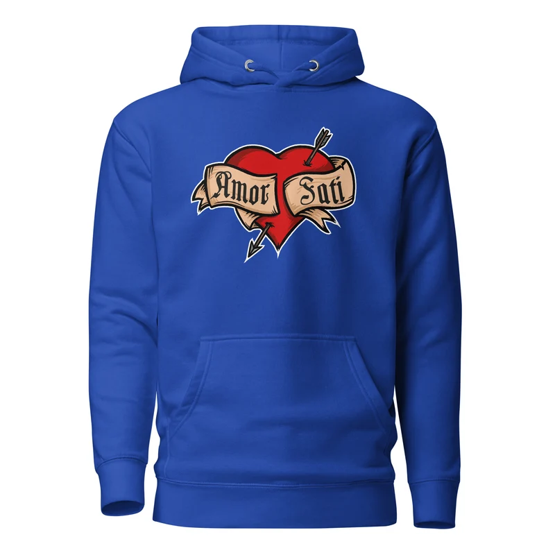 Nietzsche Fatalism Amor Fati Tattoo Heart - Premium Hoodie