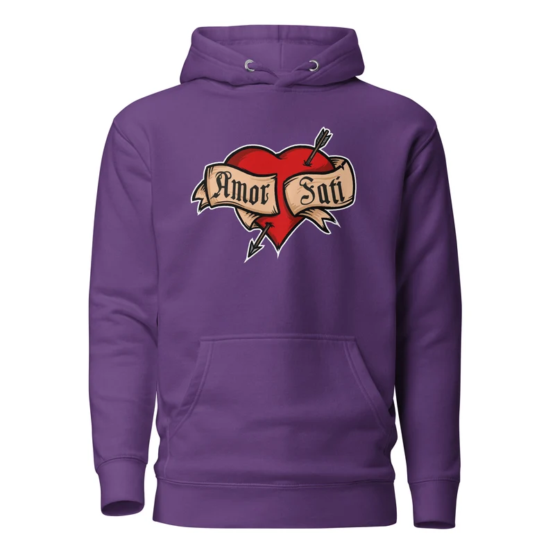 Nietzsche Fatalism Amor Fati Tattoo Heart - Premium Hoodie