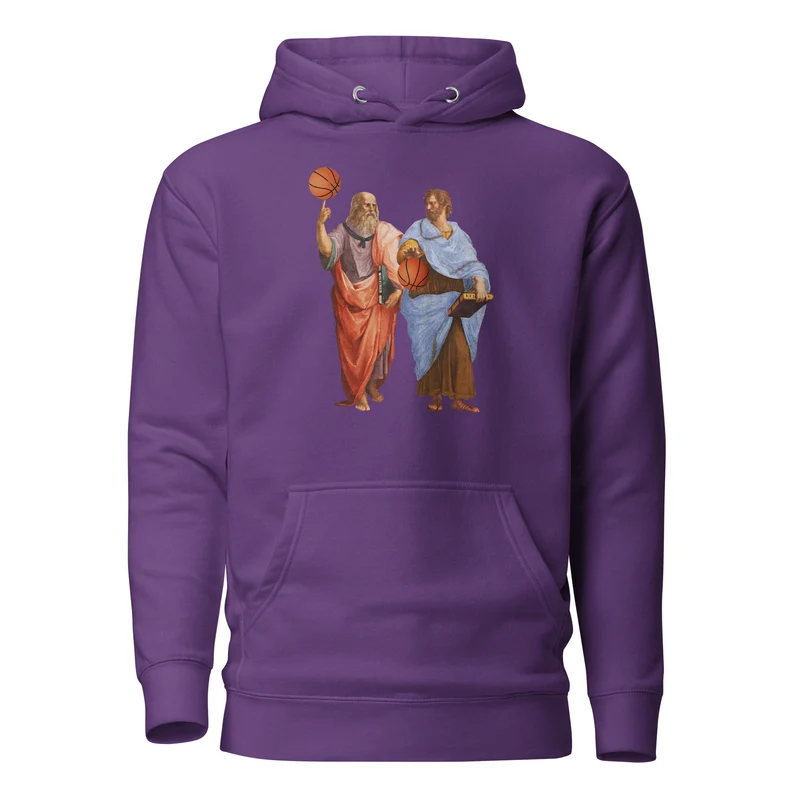 Aristotle and Plato with Basketballs - Premium Hoodie