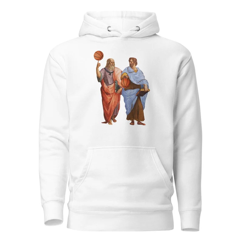 Aristotle and Plato with Basketballs - Premium Hoodie