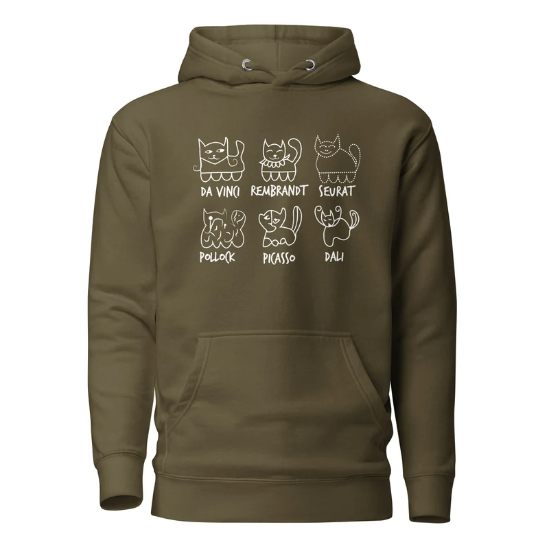 Cat by Artist - Premium Hoodie