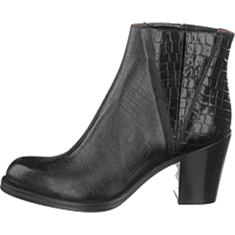 Luisa High Croco Black