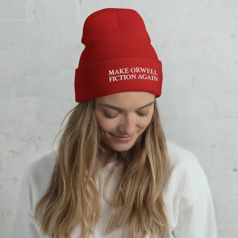 Make Orwell Fiction Again - Embroidered Beanie Hat