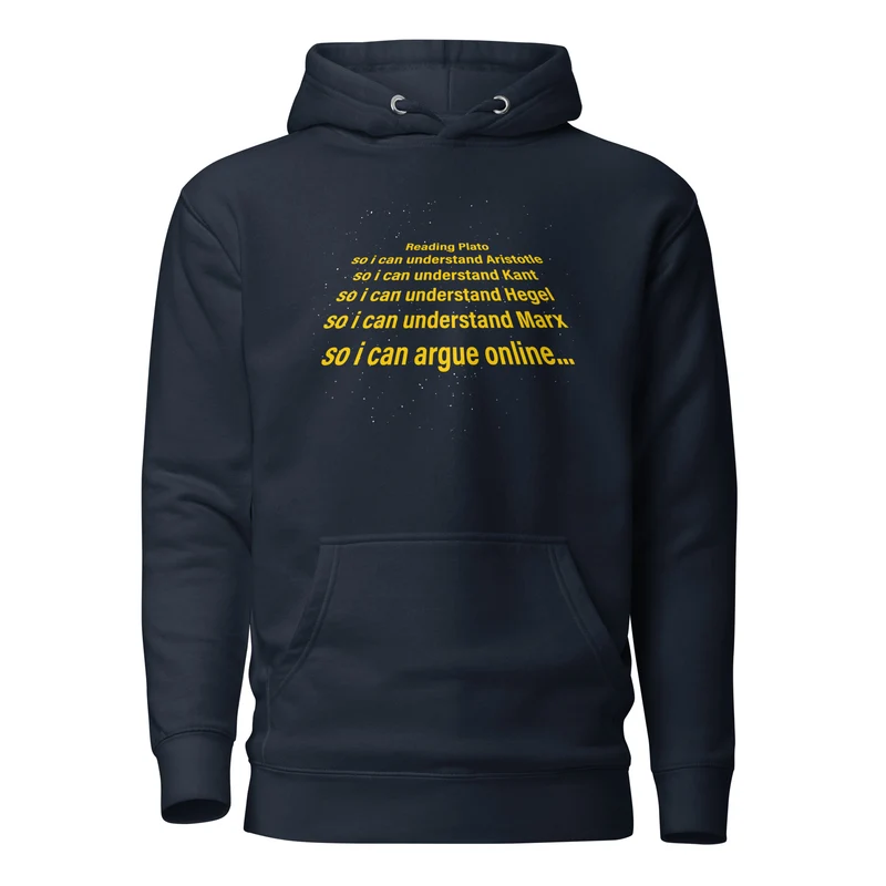 I read Plato to argue online - Premium Hoodie