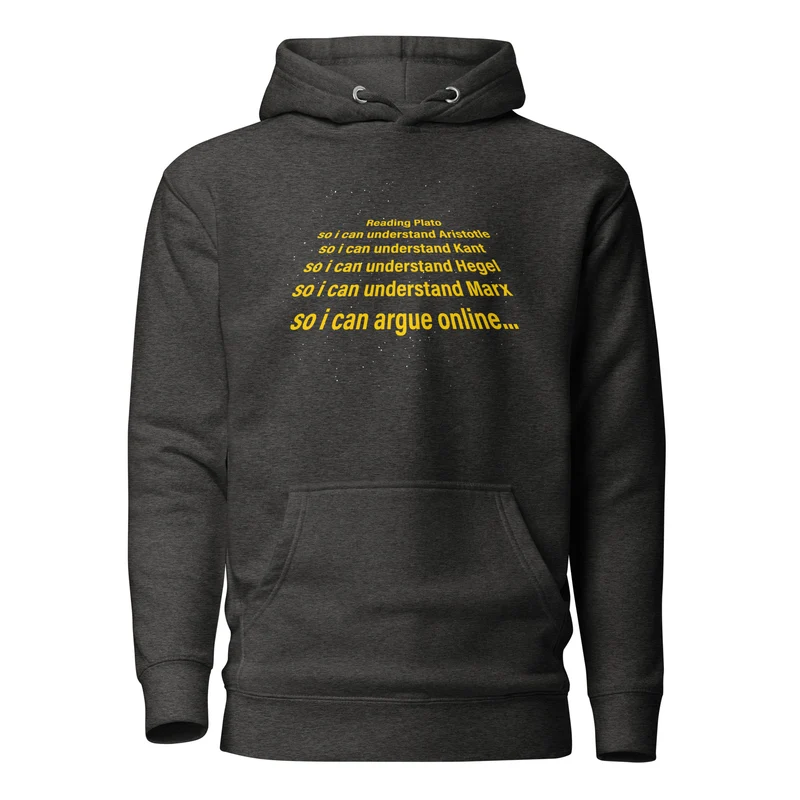 I read Plato to argue online - Premium Hoodie