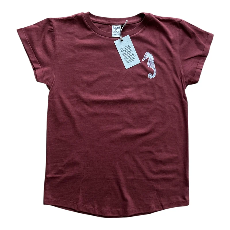 Seepferdchen Rolled-Sleeve Damen T-Shirt – Made in Kenya
