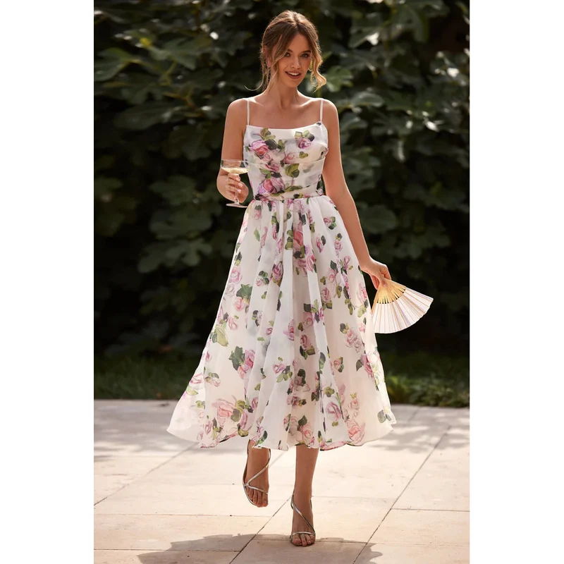 Off-Shoulder Chiffon Evening Dress