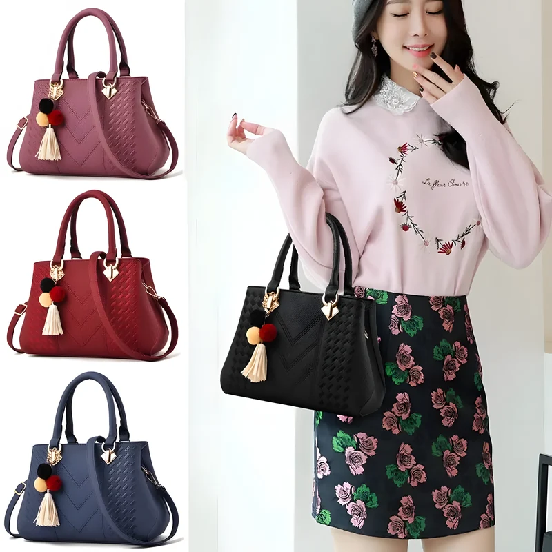 Textured Top-Handle Handbag
