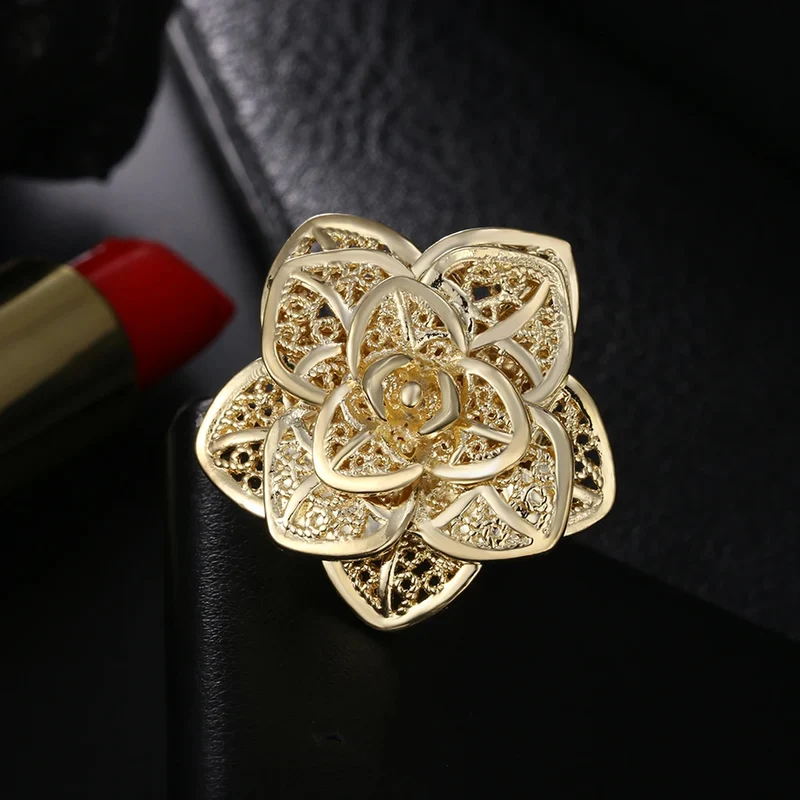 Three-Layer Flower Ring