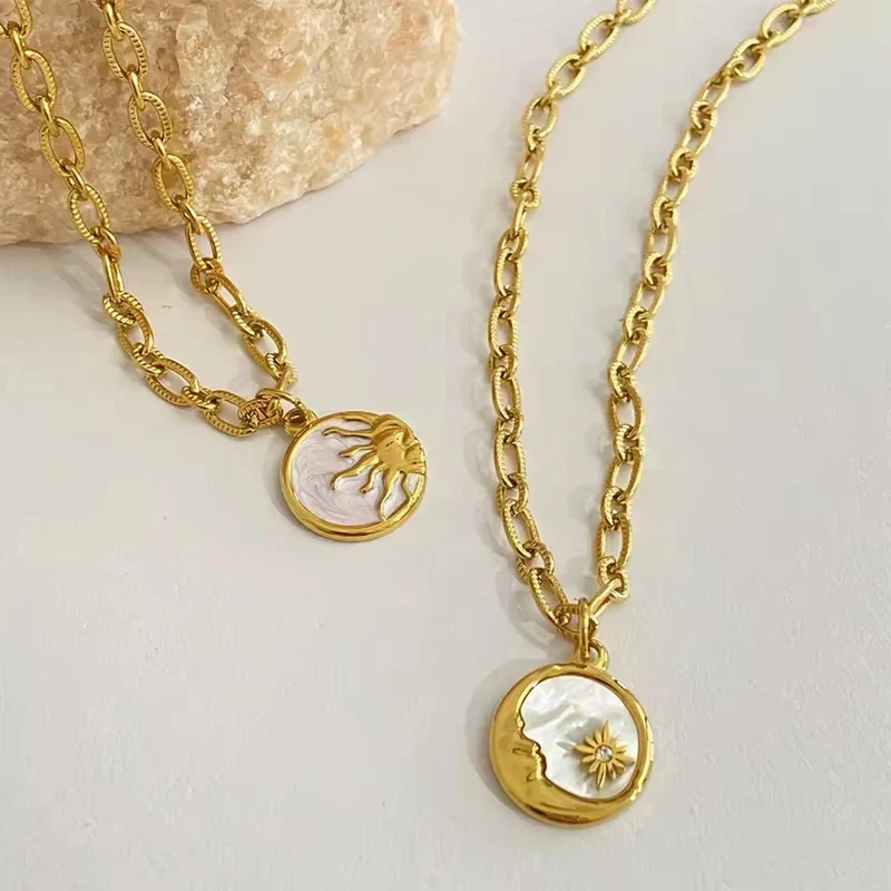 Sun and Moon Pendant Necklace