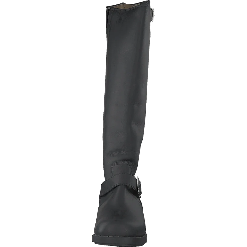 High Zip Back Black Shiny Silver