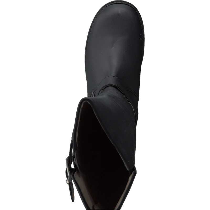 High Zip Back Black Shiny Silver