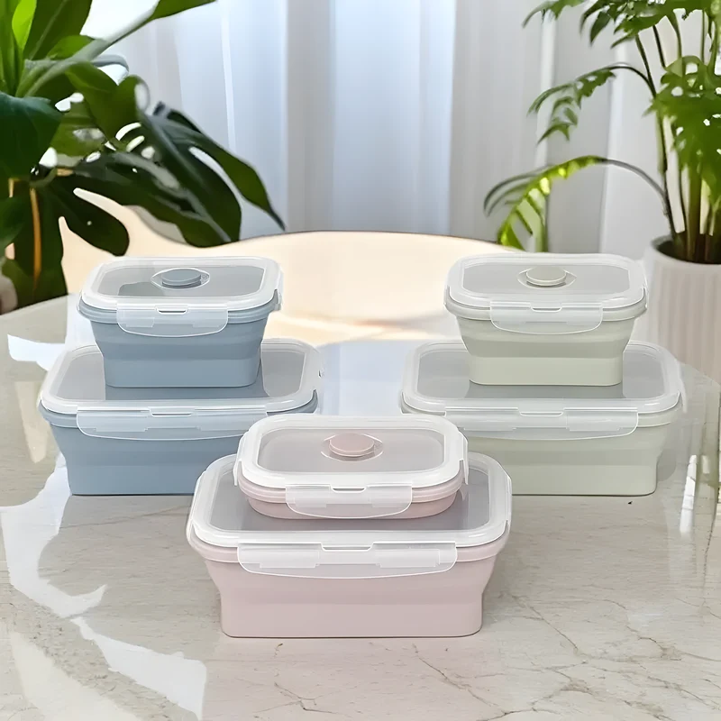 Foldable Silicone Lunch Box Set