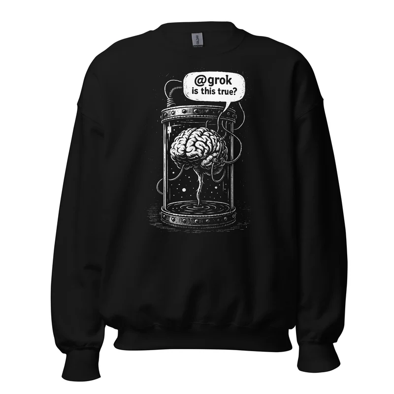 Brain in a vat asking AI - Sweatshirt
