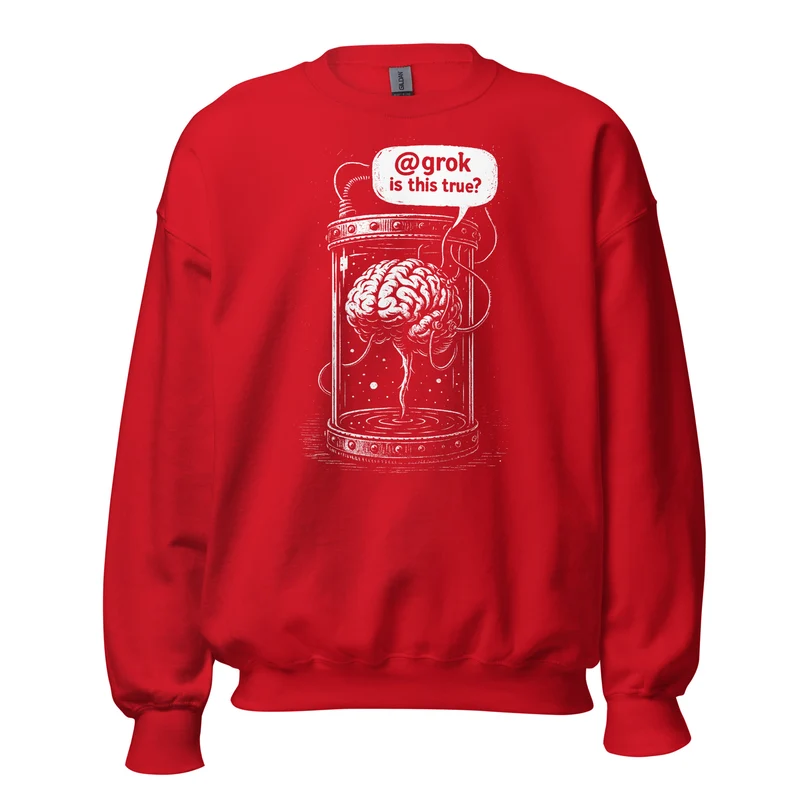 Brain in a vat asking AI - Sweatshirt