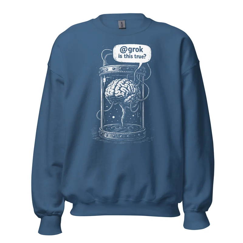 Brain in a vat asking AI - Sweatshirt