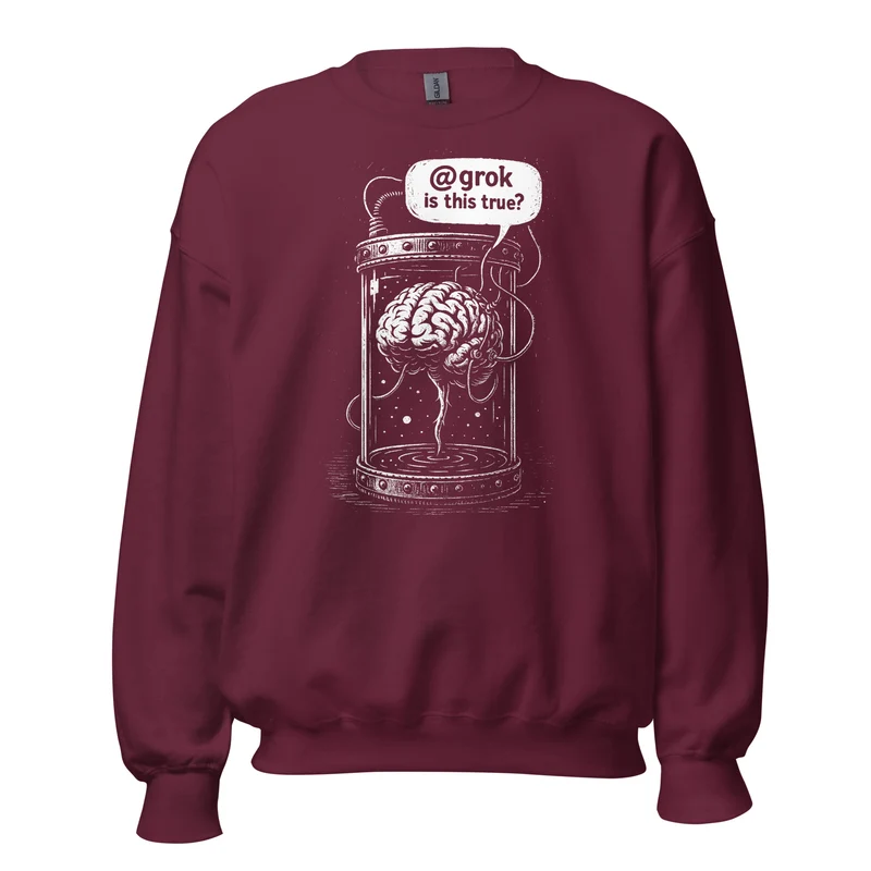 Brain in a vat asking AI - Sweatshirt
