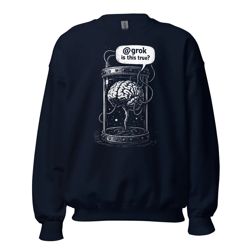 Brain in a vat asking AI - Sweatshirt