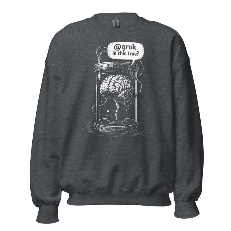 Brain in a vat asking AI - Sweatshirt