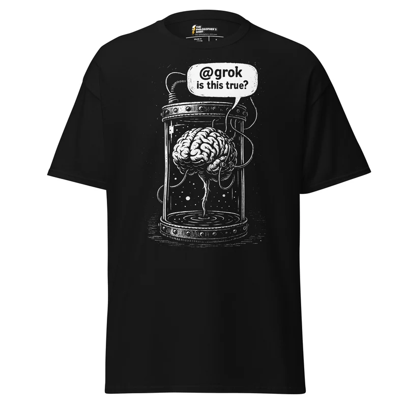 Brain in a vat asking AI - Unisex Classic T-Shirt
