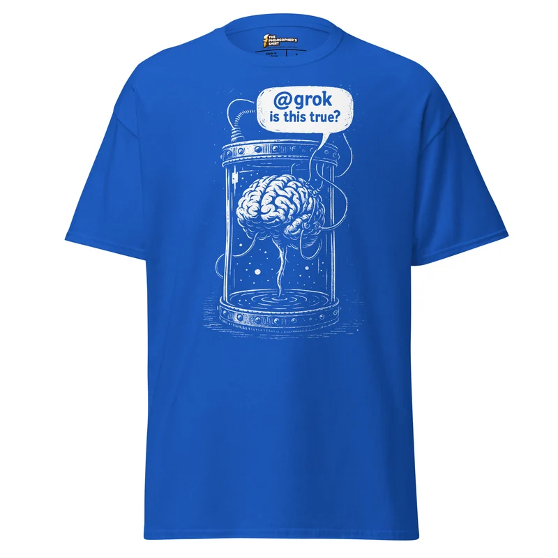 Brain in a vat asking AI - Unisex Classic T-Shirt