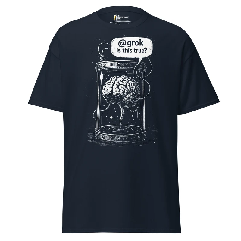 Brain in a vat asking AI - Unisex Classic T-Shirt