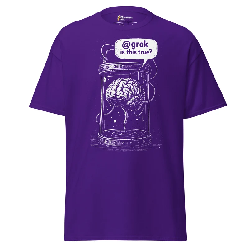 Brain in a vat asking AI - Unisex Classic T-Shirt