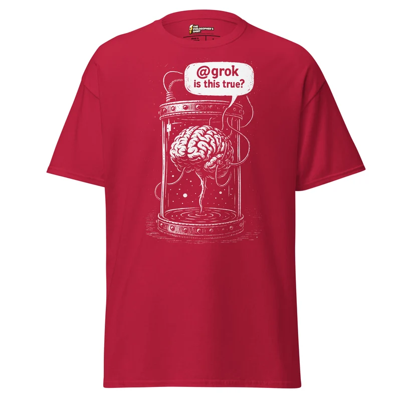 Brain in a vat asking AI - Unisex Classic T-Shirt