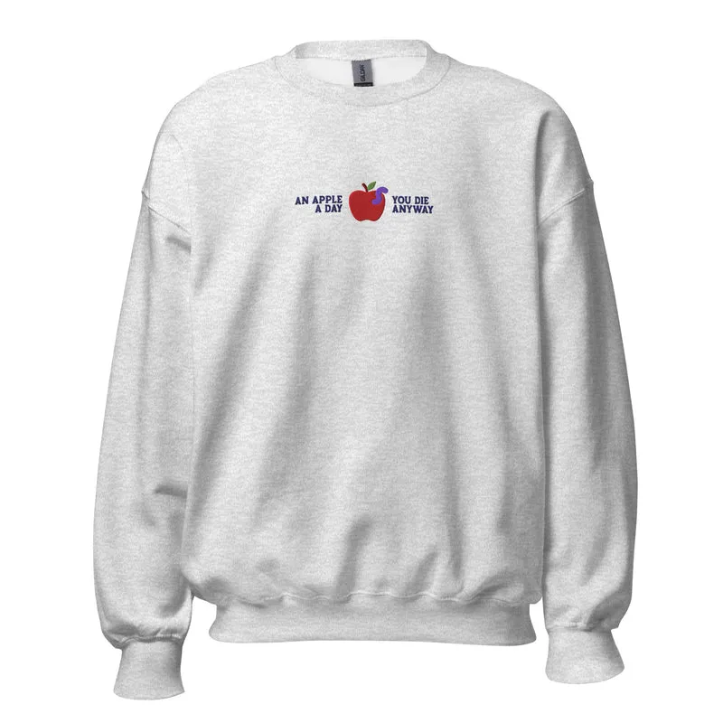 An Apple a Day - Embroidered - Sweatshirt