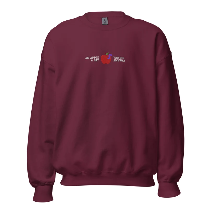 An Apple a Day - Embroidered - Sweatshirt