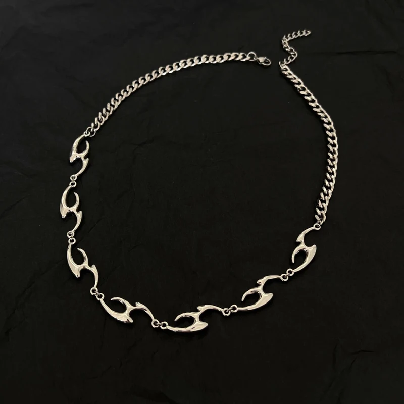 Silver Script Chain Necklace