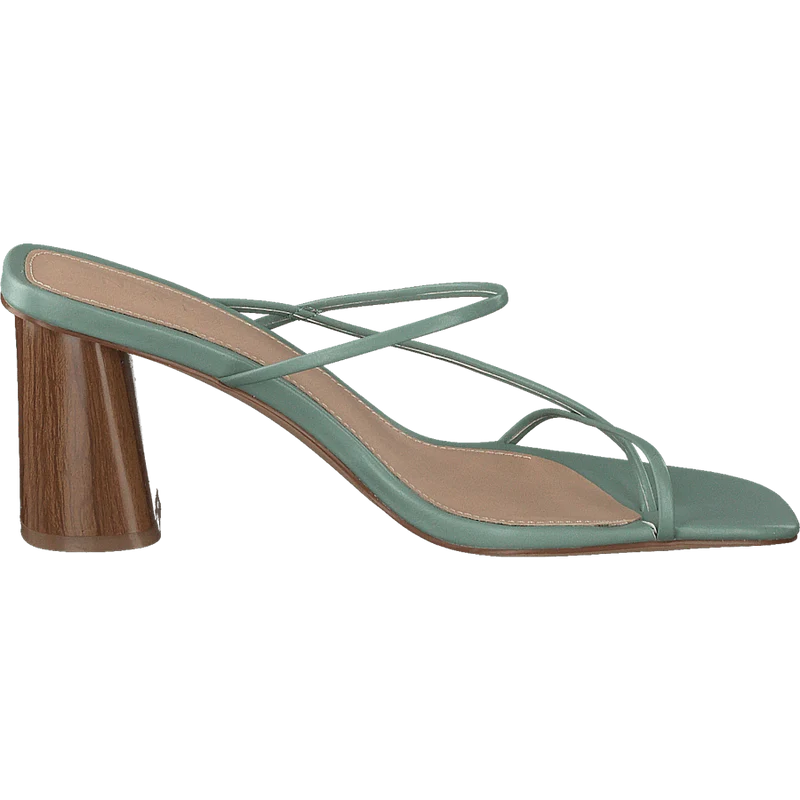 Fine Strappy Block Heel Pastel Green