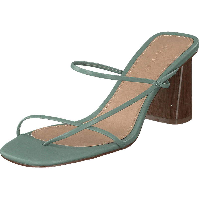 Fine Strappy Block Heel Pastel Green