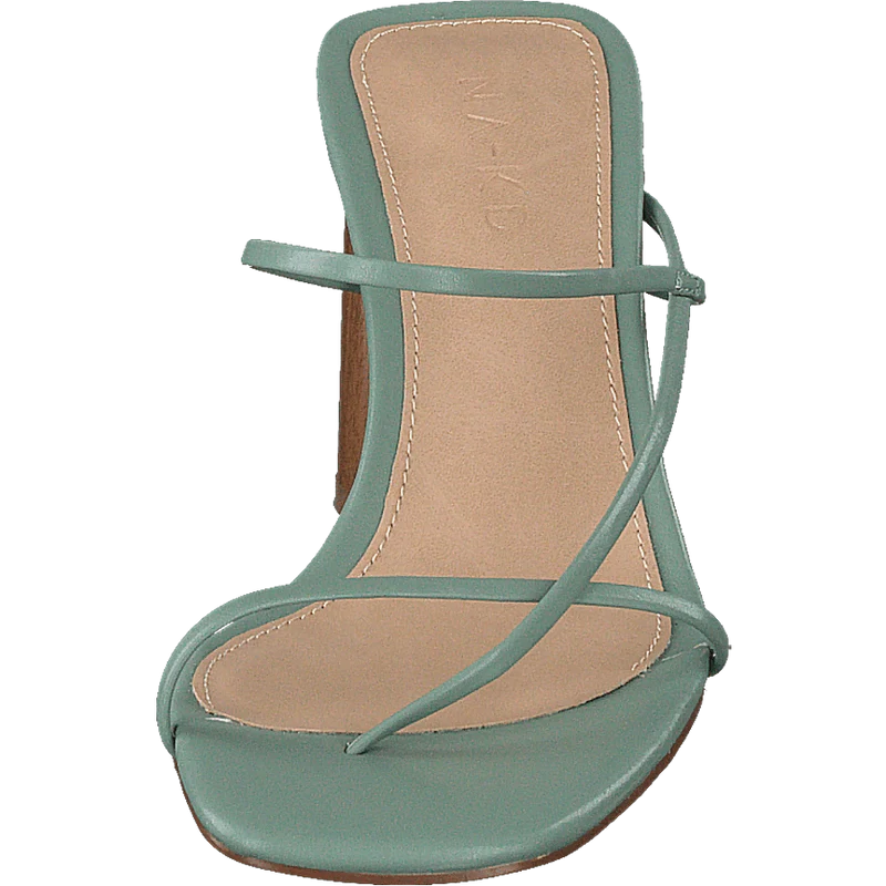 Fine Strappy Block Heel Pastel Green