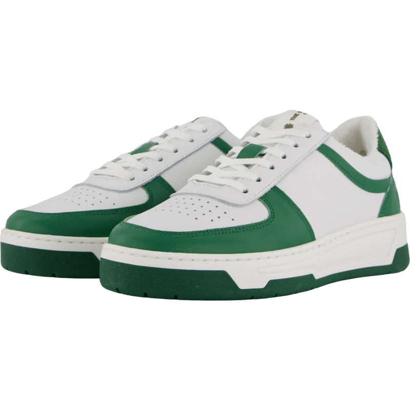 The Ella White Leather/green