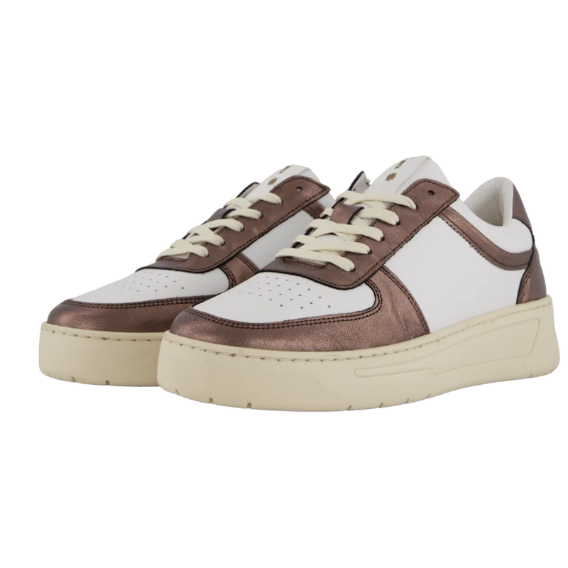 The Ella 2.0 White Leather/bronze