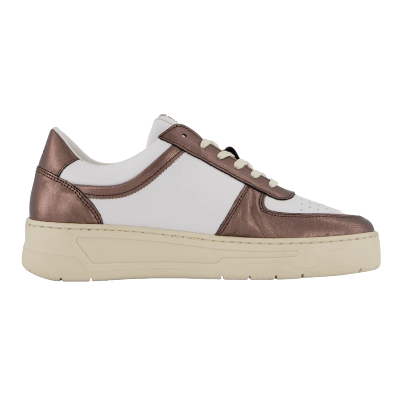 The Ella 2.0 White Leather/bronze