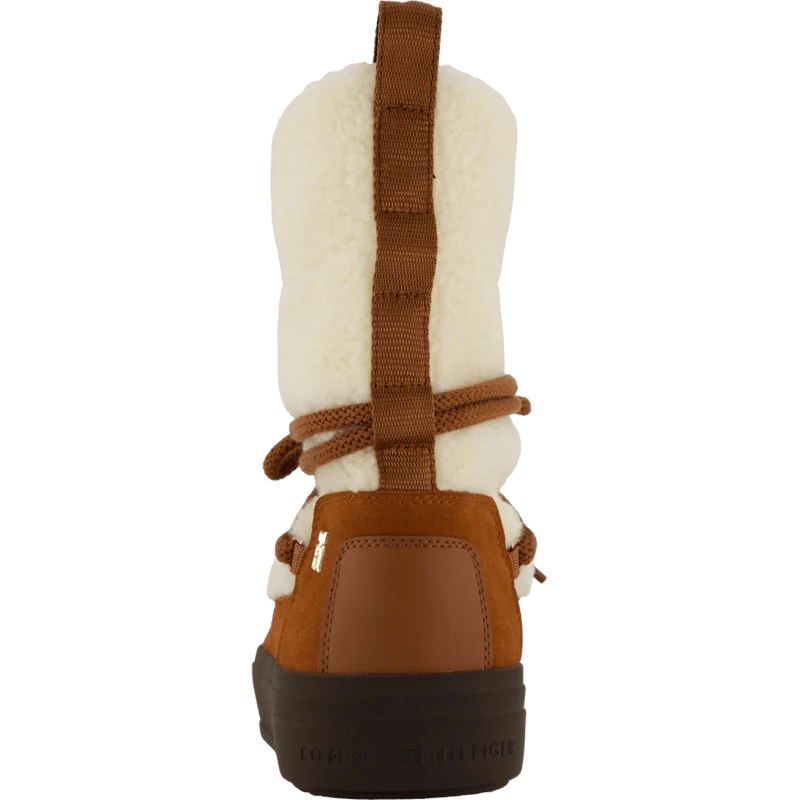 Lace-up Faux Shearling Snowboo Cognac Brown