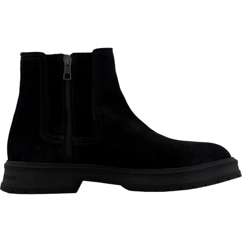 Hilfiger Suede Zip Chelsea Black