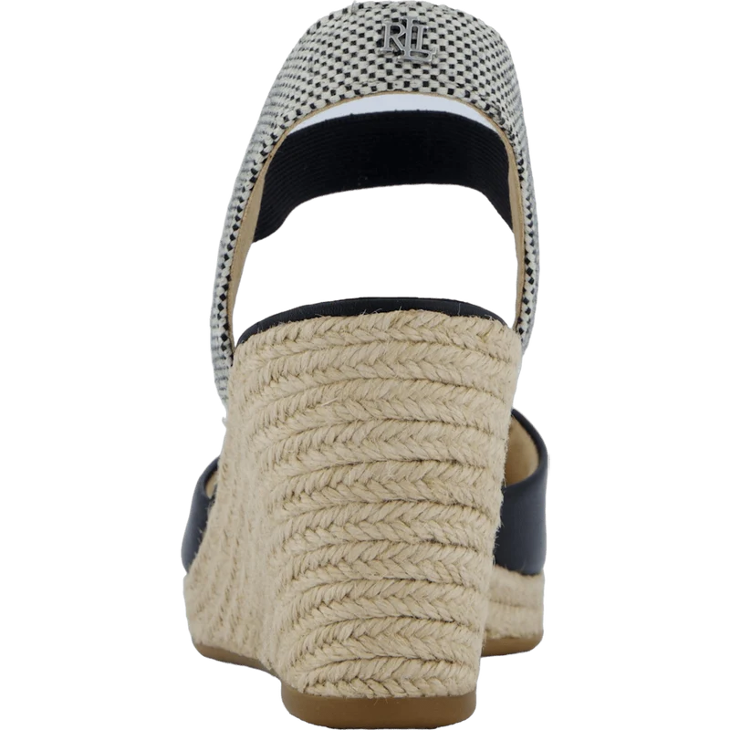 Pearle II Leather & Canvas Espadrille Black / Natural / Black