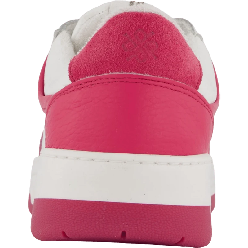 The Ella 2.0 White/fuxia Tumbled Leather