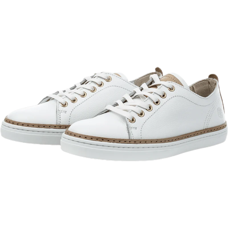 Silvermine Low Leather White